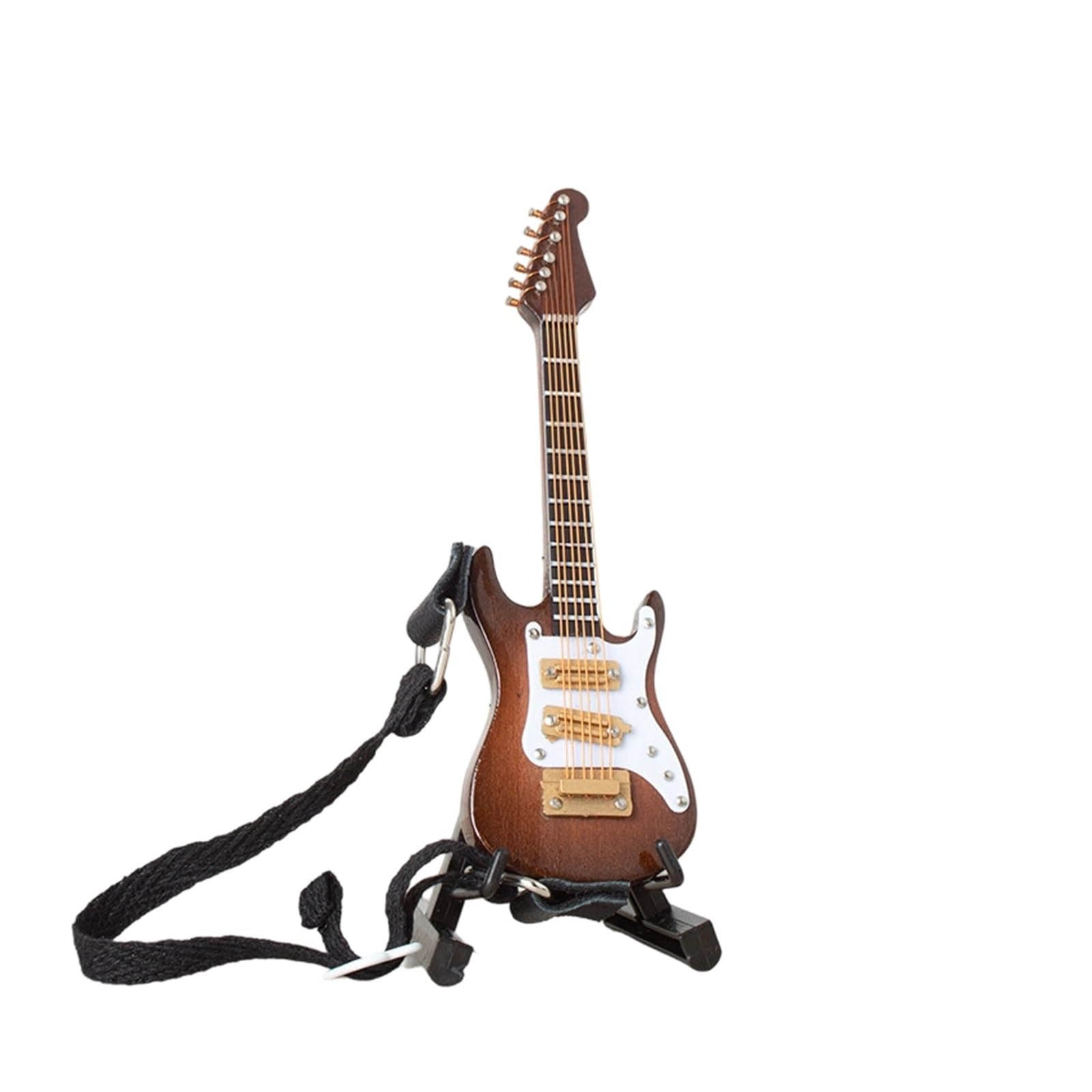 ZXFJYUIP Colorful Electric Guitar Model Miniature Musical Instrument Ornament With Shoulder Strap(8,24CM)