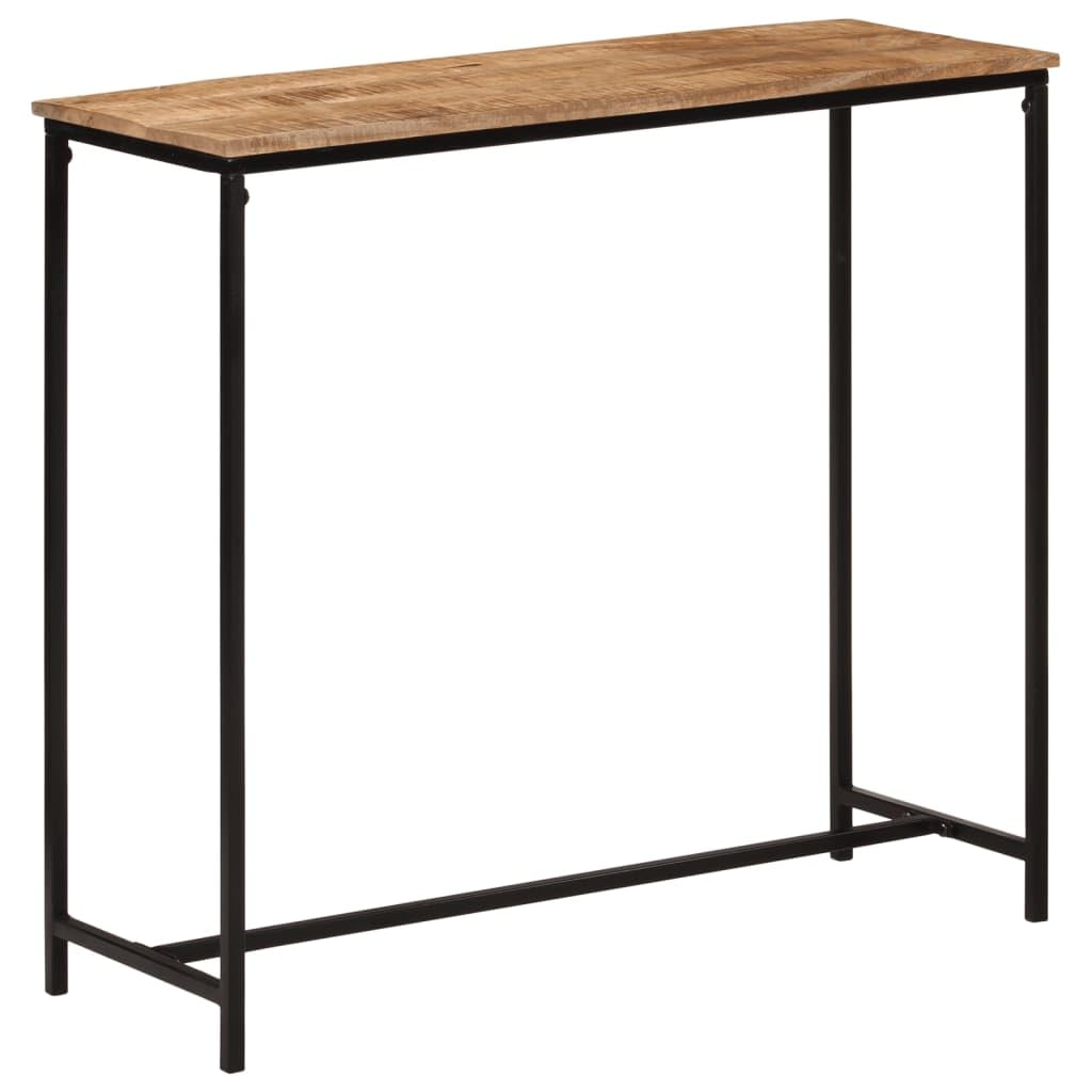 Mesa consola de madera maciza artesanal y estructura de hierro de alta resistencia