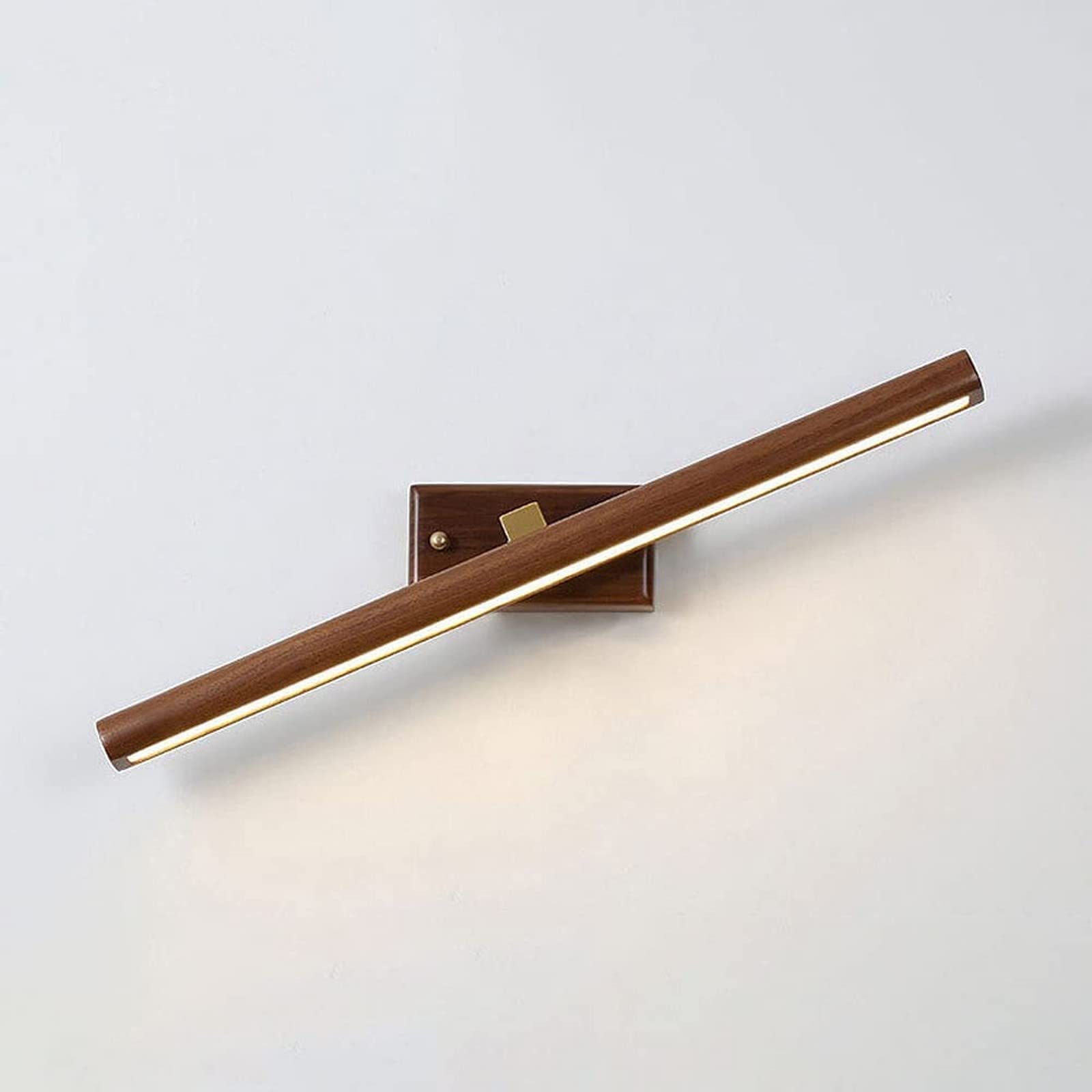 Lustrzane światło LED Vanity Light Regulowane oświetlenie łazienkowe nad lustrem, Drewniana lampa łazienkowa do makijażu, Lustro toaletowe, Lustro toaletowe, La(60cm)