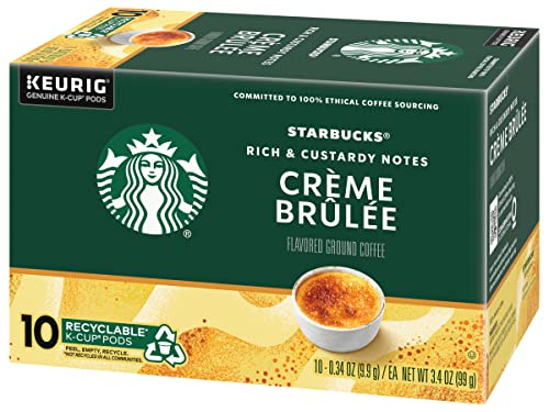 Image of Starbucks Creme Brulee Flavored Blonde Roast Single Cup Coffee for Keurig Brewers, 10 Count - Pack of 2