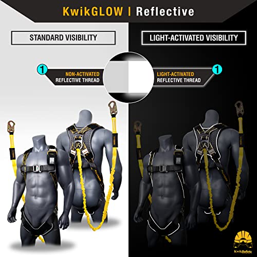 Image of KwikSafety - SCORPION Safety Harness [w /Attached 6ft Lanyard] Safety Harness Fall Protection Kit ANSI OSHA