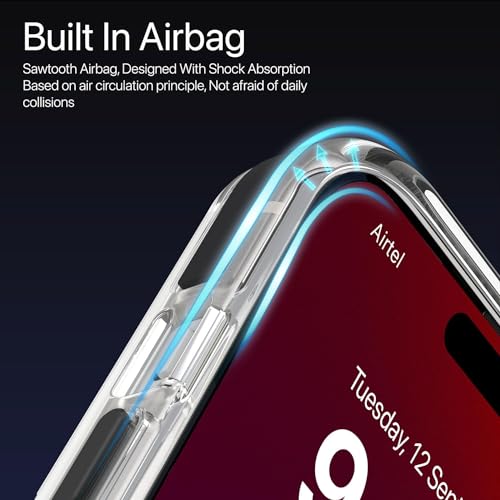 Image of Vaku Luxos Metal Vortex Series Back Cover For iPhone 14 Shockproof Scratch Resistant Slim Thin Non-Yellowing Military-Grade Protection Compatible With Mag-Safe Cover-Black