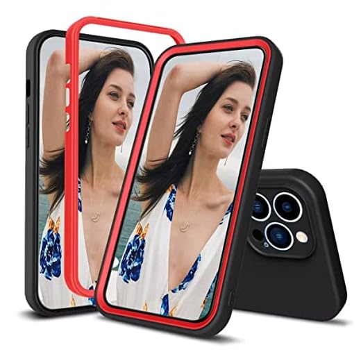 FMPC kompatibel med iPhone 6 Plus-fodral, 360 graders stötsäkert mobiltelefonfodral silikon skydd med [kameraskydd] repskyddande tunt skyddsfodral stötsäkert fodral för iPhone 6 Plus, svart x röd