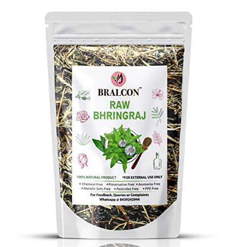 BRALCON Organic Raw Bhringraj -100g| Eclipta Alba | 100% Pure & Natural Bhringraj Leaves | Nourishment of Skin And Hair| Ayurvedic Bhringraj Dry Leaves for Hair Care Pure raw form