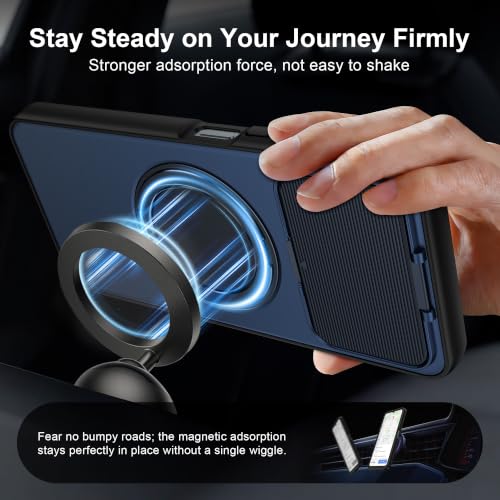 Image of Spazy Case Realme P4 Lite Back Cover|Premium Magnetic Ring Stand Case with Camera Protection Slider|360 Rotating Kickstand|Slim & Strong Grip Phone Case for Realme P4 Lite-Blue