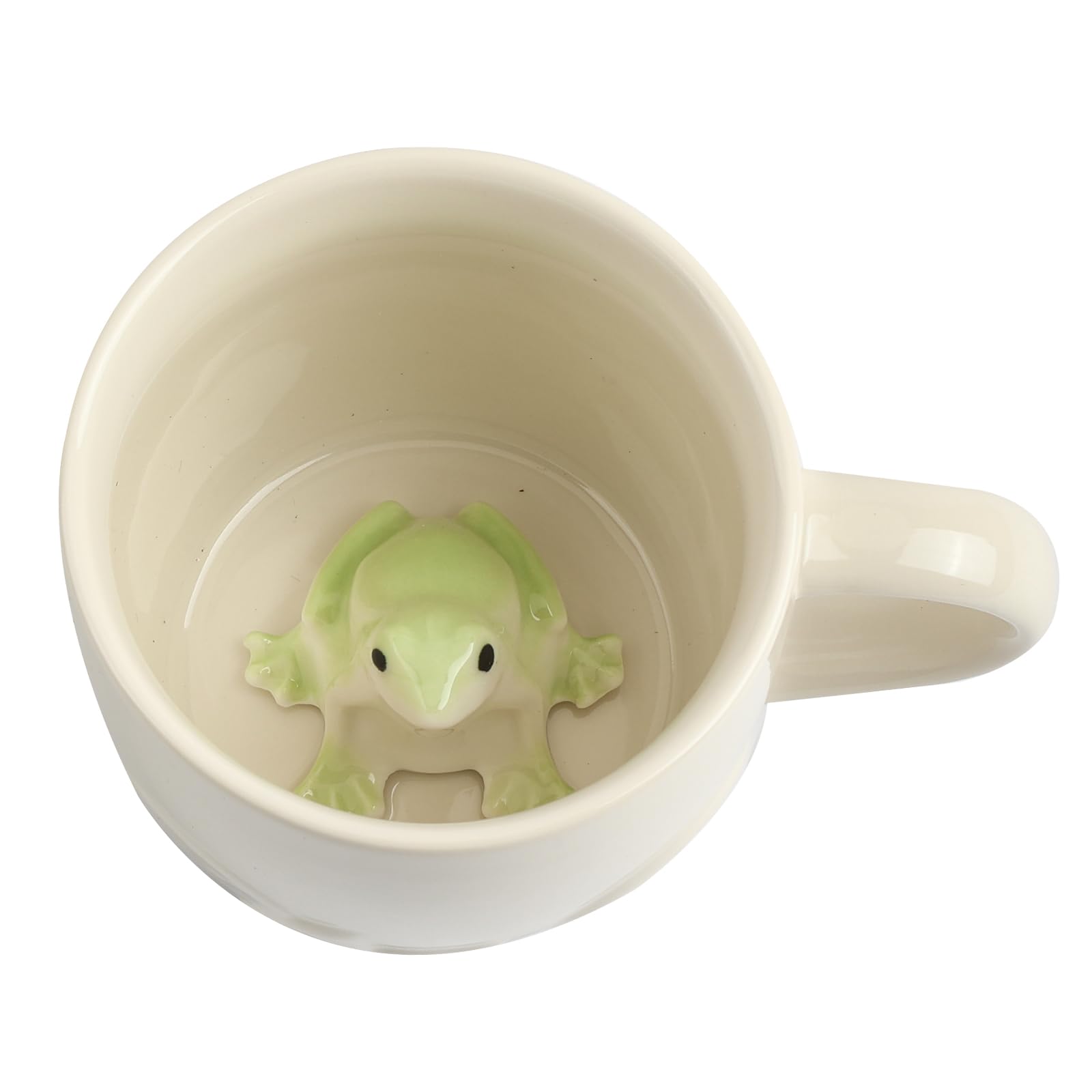 Ewaymado Frog Ceramic Mug Hidden 3D Animal Inside Cup,Handmade Animal Figurine Teacup,Christmas,Birthday,Mother's Day Gifts for Friends Family or Kids