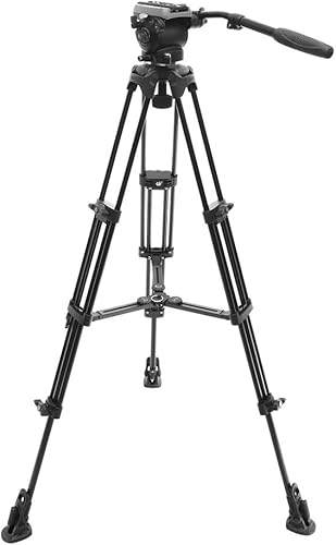 Trípode profesional para cámara de vídeo con cabezal de fluido de 2.953in de cuenco de 11 libras. Carga útil (E-Image)