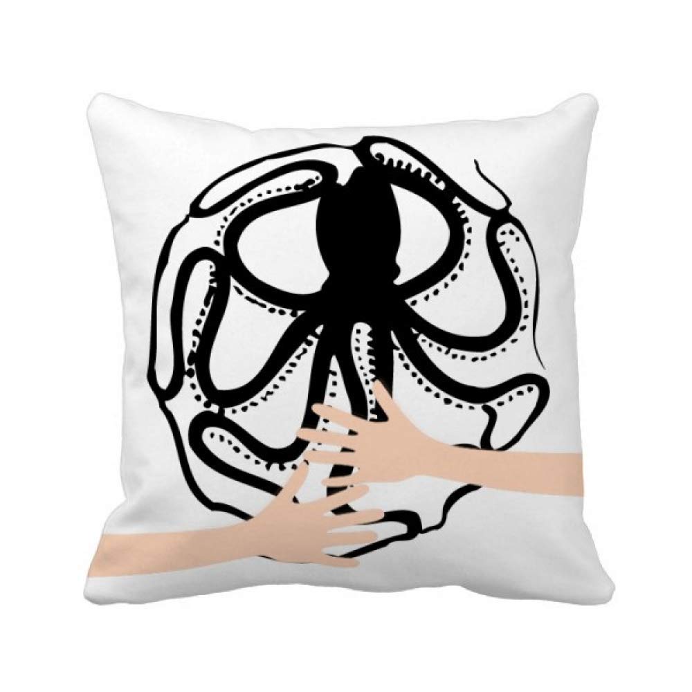 Housse de coussin pieuvre noire marine DIYthinker textile salon premium