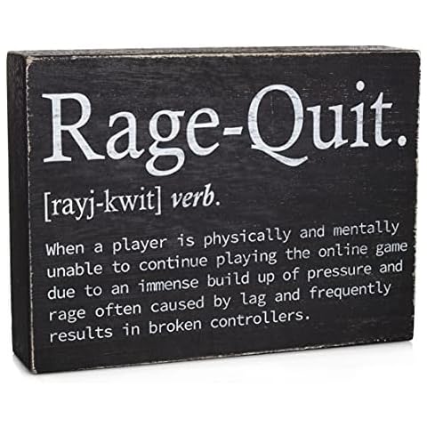 Bella Rosa Home Gamer Room Decor - Gaming Accessories for Game Room - Rage Quit Gifts Video Wall Art - Teen Boy Gifts for Boyfriend Cover