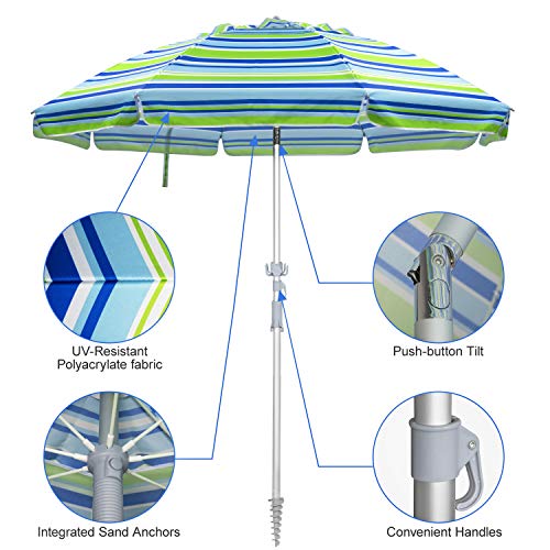 Deyard 6 5ft Beach Umbrella With Sand An Buy Online In South Africa At Desertcart