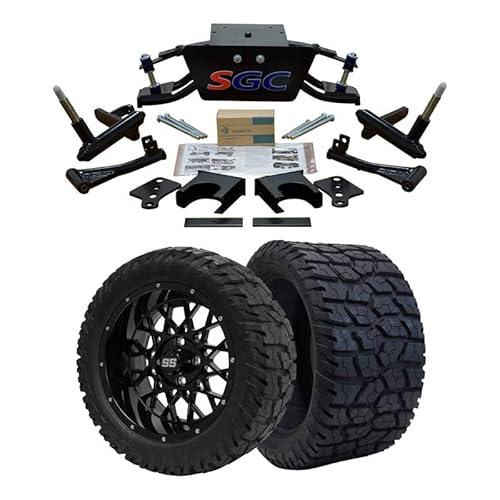 Hardcore Parts 6” Heavy Duty Double A-Arm Suspension Lift Kit for Club Car DS Golf Cart (1982-2003) with 14" Black 'Venom' wheel Wheels and 22"x10.5"-14" GATOR On-Road/Off-Road All-Terrain tires