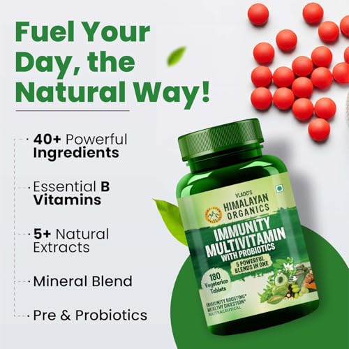 Image of Vlado's Himalayan Organics Immunity Multivitamin Tablet for Men & Women with Probiotic 40+Vital Nutrients and 5 Probiotic blends for Increase Energy & Immunity - Boost stamina, Strength & Muscles and Overall Health I Best Multi vitamin for Men & Women- 180 Veg Tablets