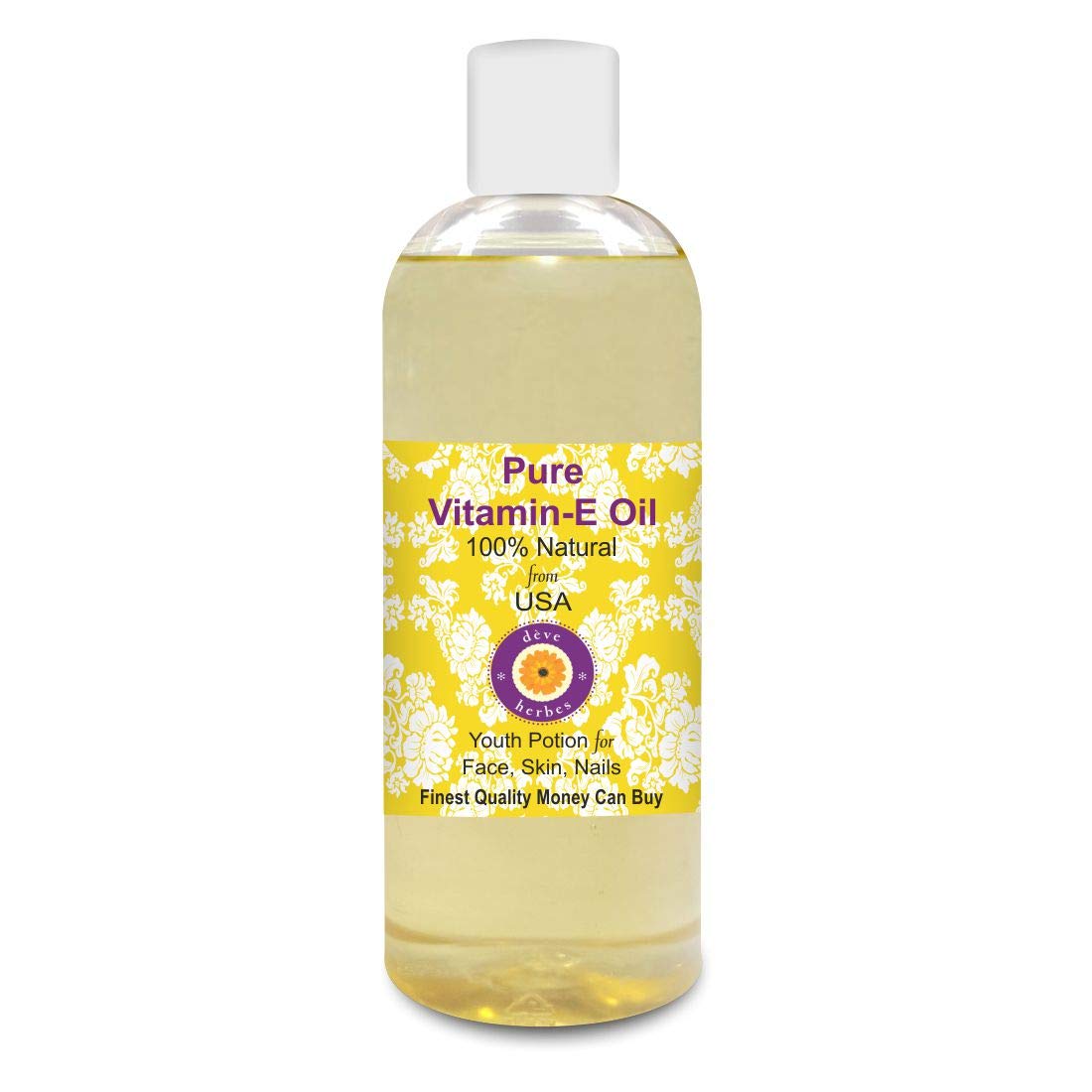 Deve Herbes Pure Vitamin E Oil Natural Therapeutic Grade 200ml (6.76 oz)