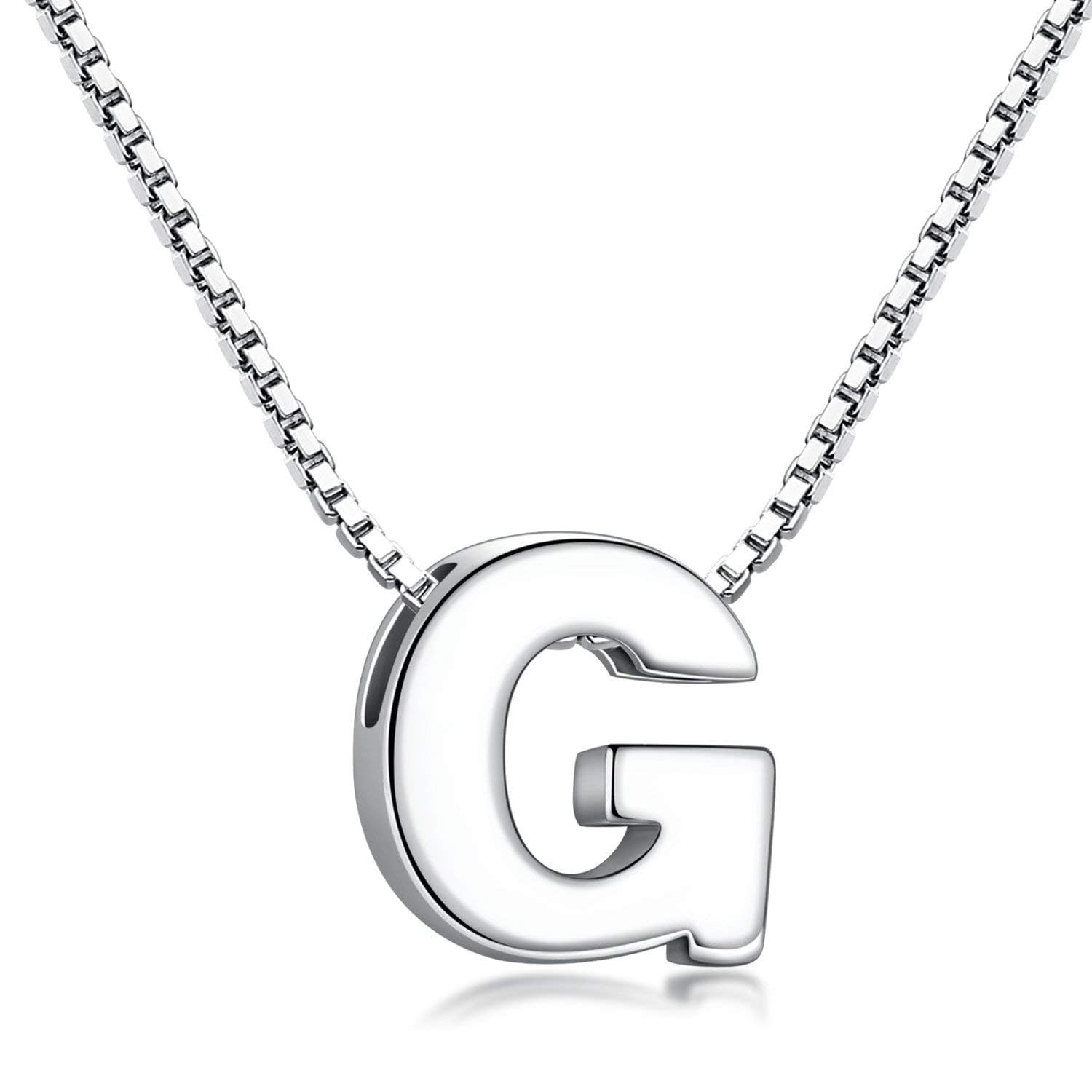 CANDYFANCY Initial Necklace 925 Sterling Silver Letter Pendant Personalized 26 Alphabet Necklace for Women Men A-Z