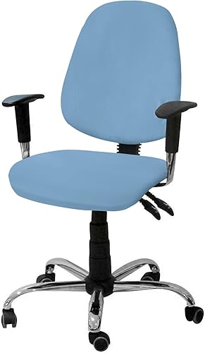 YOKOU Office Chair Covers Stretchable, Blue Elastic Removable Rotating Desk Chai
