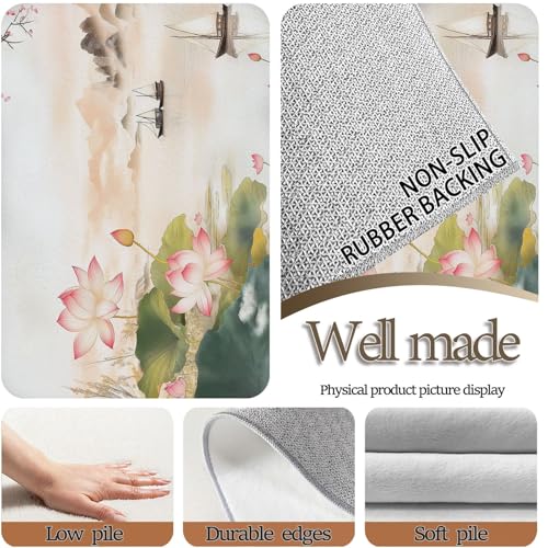 Alfombra antideslizante estilo oriental lavable con estampado vintage multicolor 6