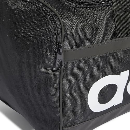Image of adidas Essentials Linear Duffel Bag, Black /White, One Size, Duffel Bag