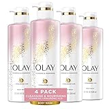 Olay Body Wash with Hyaluronic Acid and Vitamin B3, Cleansing & Nourishing, 17.9 Fl Oz (Pack of 4)