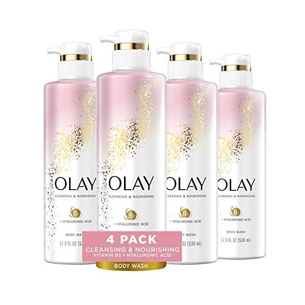 Olay-Body-Wash-with-Hyaluronic-Acid-and-Vitamin-B3-Cleansing-Nourishing-179-Fl-Oz-Pack-of-4 Olay Body Wash Women Cleansing & Nourishing with Hyaluronic Acid & Vitamin B3, 20 fl oz (Pack of 4)