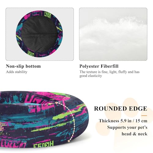 Lit pour chien et chat chaud panier graffiti moelleux S