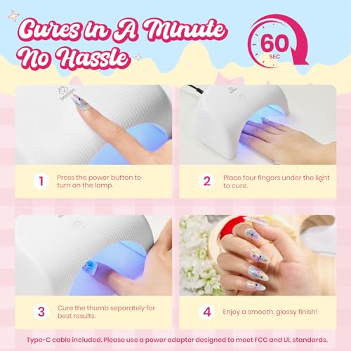 Image of Beetles 81Pcs Gel Nail Polish Kit with U V Light -20 Color Spring Gel Nail Polish Set Pastel Teatime Cat Eye Pink Blue Yellow Nails Kit with Base Top Coat & Manicure Tools Gifts for Teens Girls Women