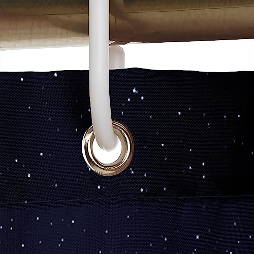 Rideau de douche polyester 300x200cm imperméable grand format salle de bain avec anneaux