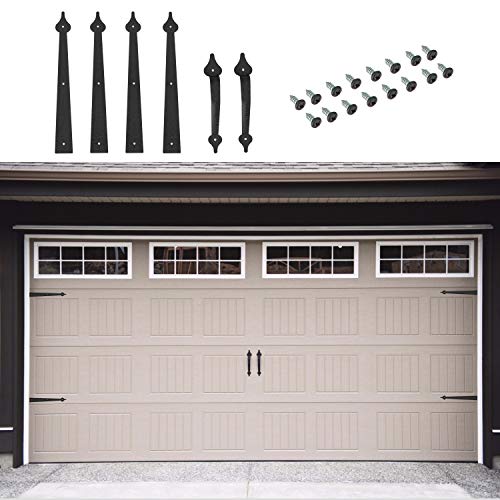 Homode Decorative Garage Door Hinges Handles, Faux Garage Door Accents, Metal Handles Hinges