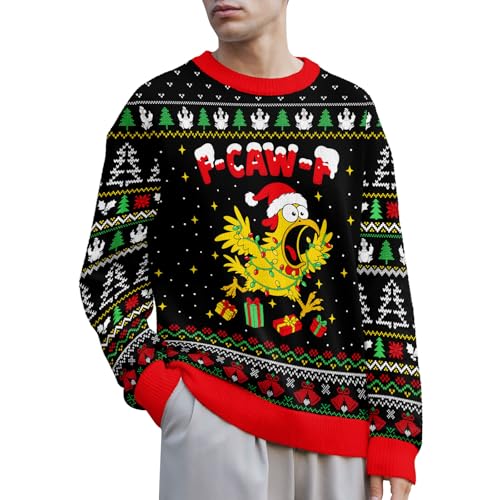 Image of 99TIMORO Funny Ugly Christmas Sweater for Men and Women, Holiday Pullover 2025, Novelty Crewneck Sweatshirt, Festive Gift