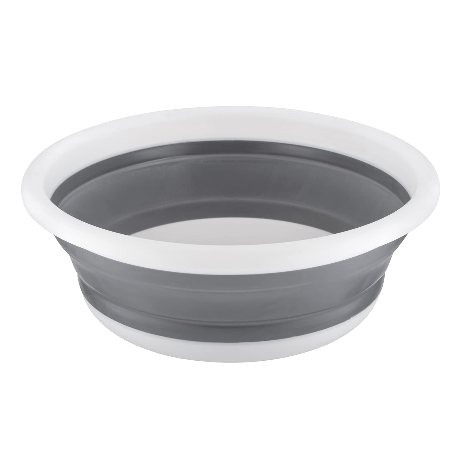 Homeshopa.com Grey Homeshopa Collapsible Washing Up Bowl, 5 Litre Round Folding Wash Basin, Multipurpose Portable Washing Basket, Silicone Bucket For Kitchen Outdoor Travel Camping Hiking Caravan Water Carrier