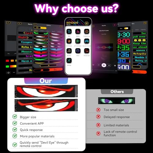 Luz ojos del diablo programable para coches y camiones con panel LED interactivo RGB 3