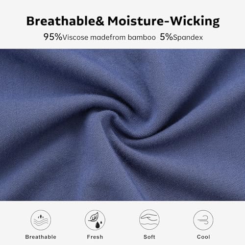 Image of BAMBOO COOL Men's Ultra Breathable Underwear,No Riding Up Boxer Briefs with ComfortFlexible Waistband,Multipack