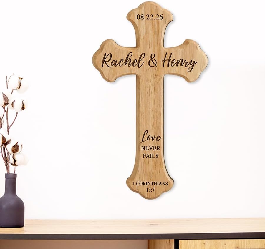 IZI POD-Wedding Day Personalized Wood Cross Sign