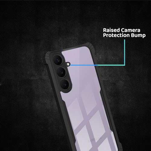 Image of Polycarbonate Crystal Clear Back Cover Case for Samsung Galaxy A37 5G | 360 Degree Protection | Shock Proof Design | Transparent Back Cover for Samsung Galaxy A37 5G - Black Bumper