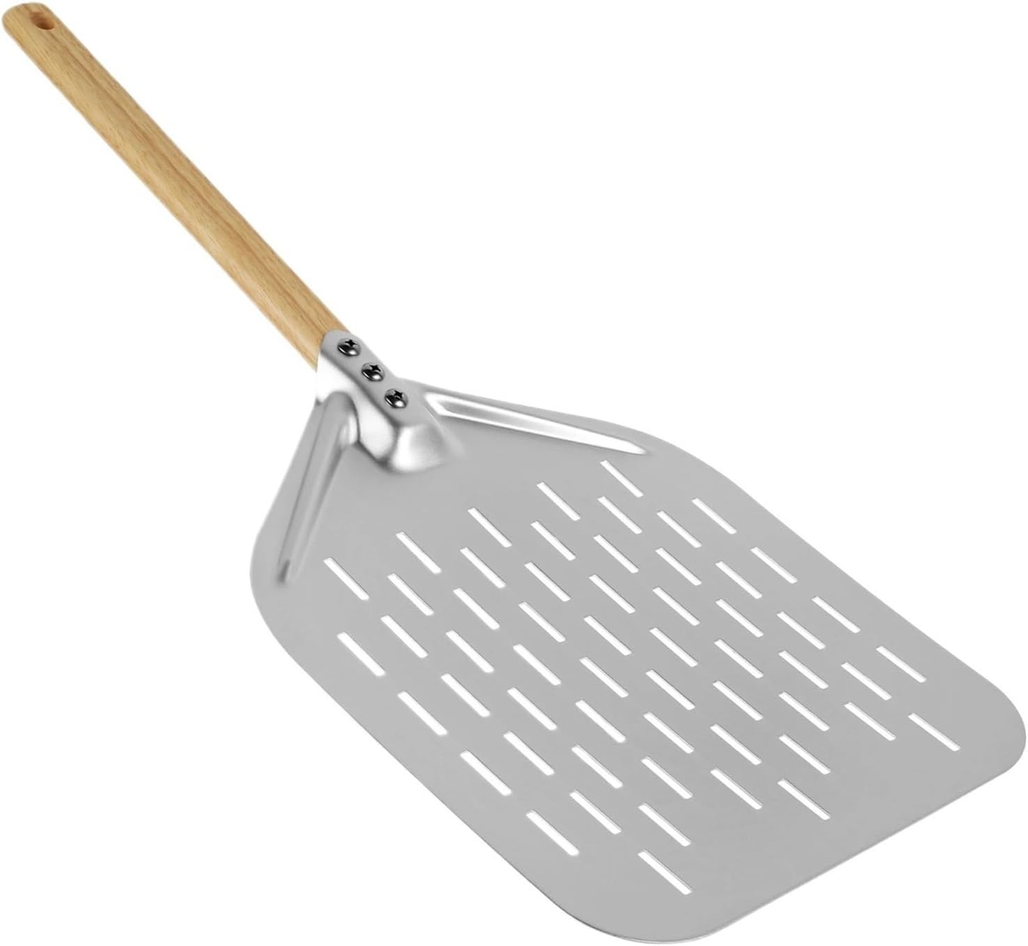 12inch Pizza Peels Aluminium Alloy Pizza Paddle Spatula Long Handle Non-Stick Perforated Pizza Shovel Lightweight Pizza Shovel
