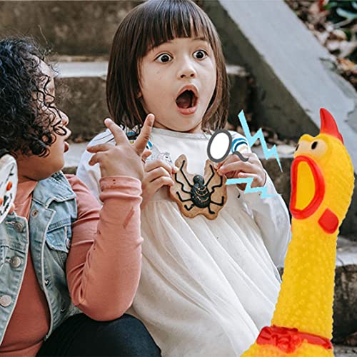 XFLYP 2 Stück 17cm Gummi Schreiend Hühner Spielzeug, Hundespielzeug Rubber Screaming Chicken Yellow Quietschende Dekompression Kleines Spielzeug zum Reinigen der Zähne