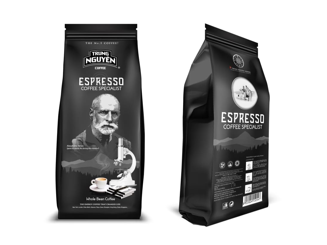 Trung Nguyen Espresso Whole Bean Coffee - 100% Arabica - Espresso Coffee Specialist - 1 Bag (17.6oz)