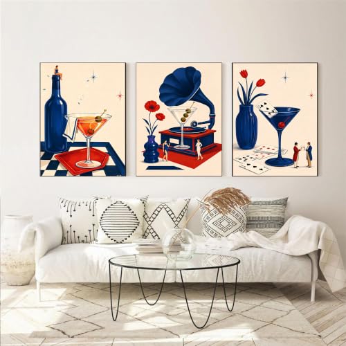 Image of cupmod 6 Packs Cocktail Paint by Numbers Kit for Adults Beginners,8x10 Inch Adult Paint by Number Kits on Canvas, Cocktail DIY Acrylic Oil Number Painting Kits for Adults, Perfect for Gift Home Decor