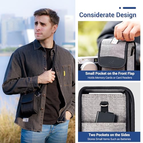 JJC Compact Camera Pouch Travel Case for Fujifilm X100VI X100V X100T for Sony a6700 a6600 a6400 a6100 w 16-50mm Lens for Canon EOS M5 M50 w EF-M 22mm Nikon Z30 Z50 for GRIII for Leica SOFORT2, Black - Image 5