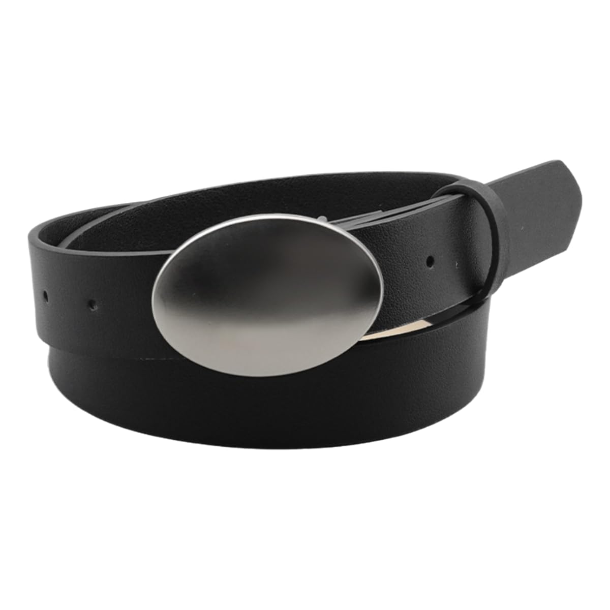Ceinture À Boucle En Métal Lisse Forme Ovale, Décontractée Et Simple, Décorative Classique
