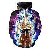 Dragon Ball Z Hoodie Trainingsanzug 3D-Druck Japanischer Anime Dragon Ball Goku Cosplay Kostüm Casual Pullover Sweatshirt Top für Jungen Mädchen Teens