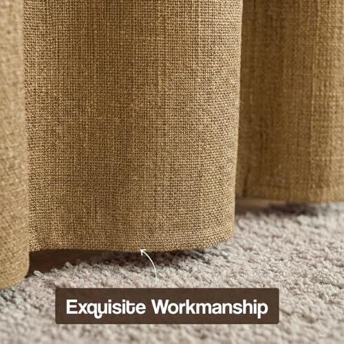 Image of FRESH FROM LOOM Jute Light Block 8 ft Parde | 8 ft Door Curtains for Slider Track | Non-Ring Curtains | Non-Ring Curtains | S-Wave Pleat | Door parda | Parde (Size - 8ft, Natural Jute, 2pc)