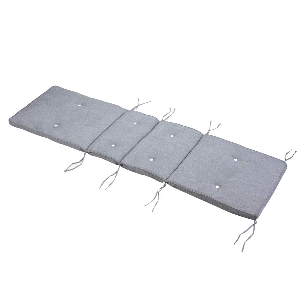 Detex Cojín para chaiselongue Gris Colchoneta modera Almohadilla Acolchada para Tumbona 194x55x5cm