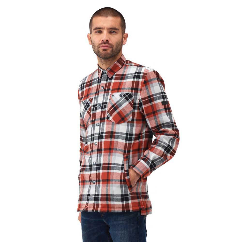 Regatta Men's Thamos Long Sleeved Checked Shirt Burnt Henna Checks XXL Orange