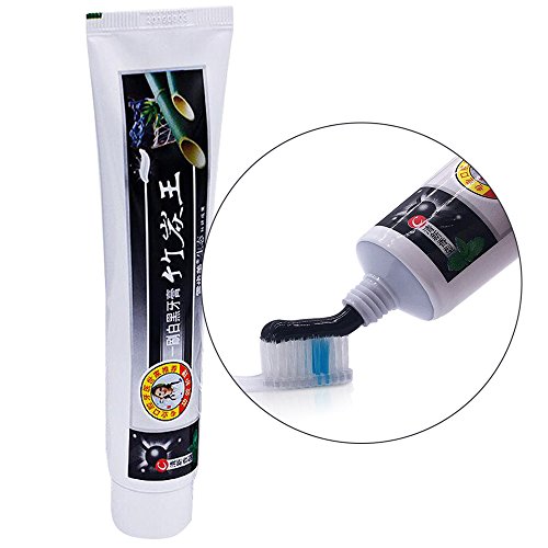 Hisight Activated Bamboo Charcoal Teeth Whitening Toothpaste-Destroys Bad Breath Removes Coffee Stains