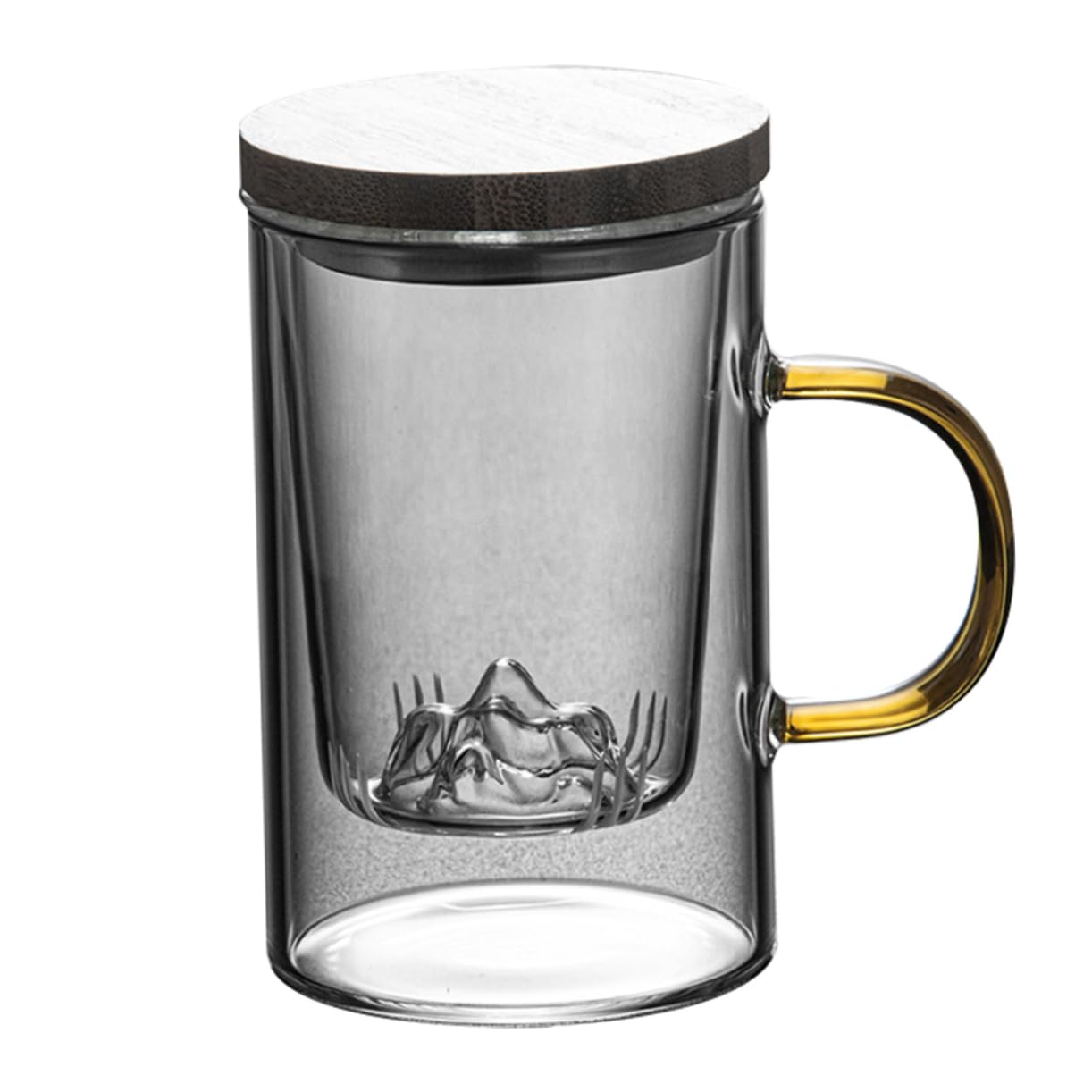 Mug en verre borosilicate avec infuseur et couvercle pour infusion de fleurs