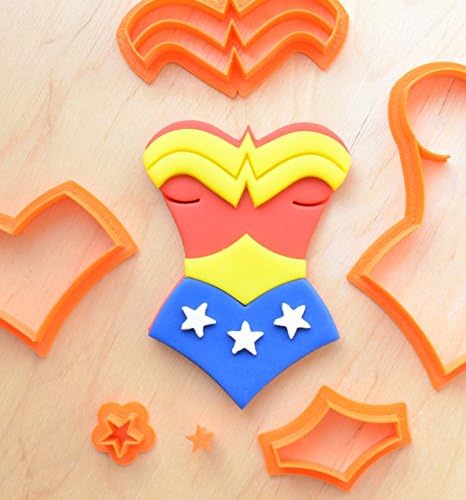 (4.6cm x 6.4cm) - Superhero Girl's Suit Fondant Cutter Set (4.