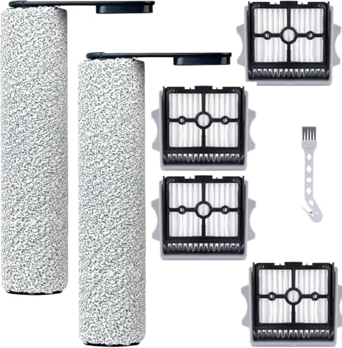 YYDSLEE Zubehörset für Tineco Floor One Stretch S6/S7 Stretch Ultra/Switch S6 Nass und Trockensauger Ersatzteile 7 Stück Zubehör 2 Bürstenrolle + 4 Filter Ersatzteile + 1 Reinigungsbürste