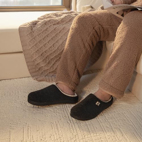 RockDove Men's Sherpa Lined Memory Foam Clog Slipper2