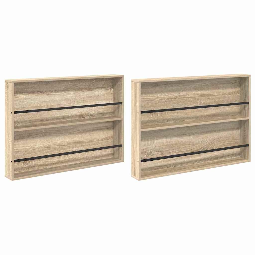 Générique 2-częściowy nowoczesny stojak na czasopisma ścienny, drewniany regał na czasopisma inżynieryjne dąb Sonoma 100x12x70 cm, designerski stojak na czasopisma do salonu i biura
