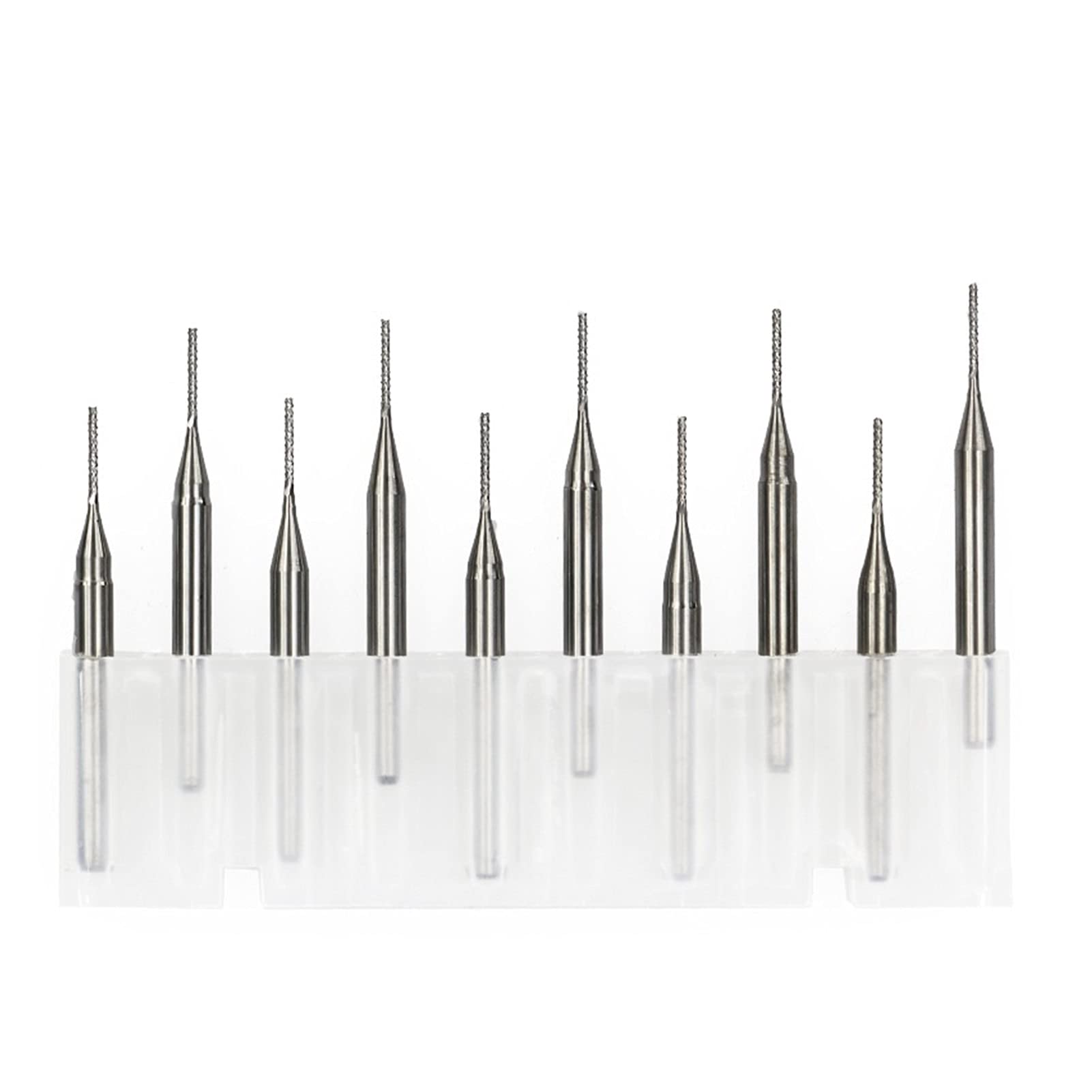 TBZOQAID 10pcs Carbide End Mill Engraving Milling Cutter Set 0.8-1.3.175mm Corn Shank CNC Router Bit for PCB Machine(10pcs 3.175mm)